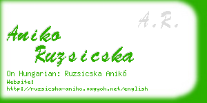 aniko ruzsicska business card