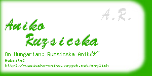 aniko ruzsicska business card